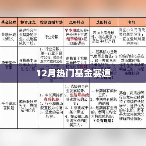 12月热门基金赛道解析