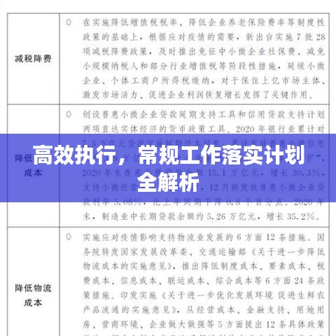 高效执行，常规工作落实计划全解析
