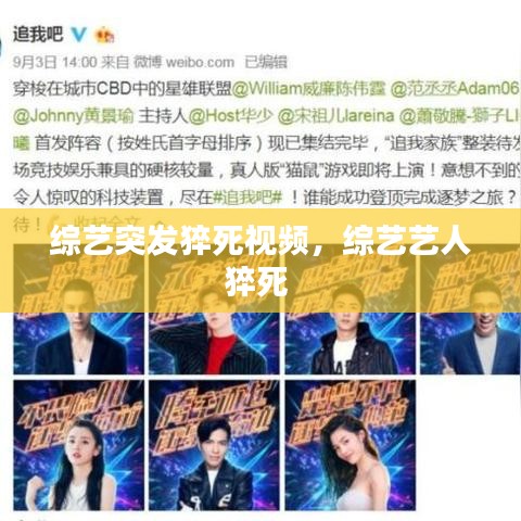 综艺艺人突发猝死事件，关注健康与安全