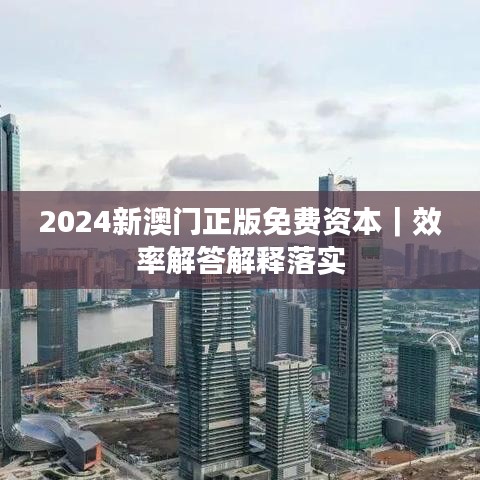 2024新澳门正版免费资本｜效率解答解释落实